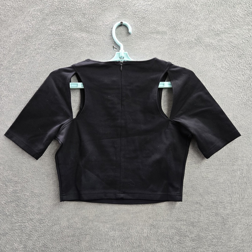 Fabletics Women Shirt XS‎ Black Nylon Rayon EVA MIDI TOP 24/7 STYLE NWT